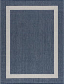 CAMILSON Outdoor Rug 8x10, Modern Outside Rugs for Patios Porches Waterproof Durable Washable Non-Shedding, Easy-to-Clean Indoor Outdoor Area Carpet (8 x 10, Bordered - Blue/White) by GreenHaven Gardens
