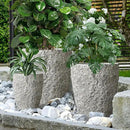 Craft flowerpots 16"+12"+10" Dia Round Concrete Planter Set of 3 Large Outdoor/Indoor Planter Pots Containers with Drainage Holes and Rubber Plug for Home Garden (Grey, Large) by CozyNest Decor