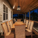 LOG BARN Outdoor Pendant Light Fixture, Farmhouse Exterior Lights, Anti-Rust Ceiling Outdoor Light with Seeded Glass, Lantern Hanging Light for Front Door, Entry, Porch, and Gazebo by CozyNest Decor