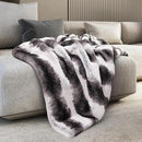 Mon Chateau Luxury Printed Faux Fur Throw with 6cm Foldover for Couch, Sofa, or Bed - Plush Ultra Soft Blanket for Sleeping or Home Décor, 60" x 70" (Striped) by CozyNest Decor