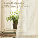 LAMIT Linen Curtains 84 Inches Long for Living Room, Bronze Grommet Linen Light Filtering Window Treatments Semi Sheer Modern Drapes for Bedroom,2 Panels Set 60 x 84 Inch, Beige by CozyNest Decor