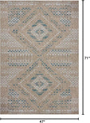 Loloi Amber Lewis Topanga Collection TOP-04 Natural/Aqua 3'-11" x 5'-11" Indoor/Outdoor Accent Rug by CozyNest Decor