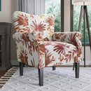BELLEZE Modern Accent Chair for Living Room, High Back Floral Armchair with Wooden Legs, Upholstered Wingback Side Chair Padded Armrest Single Sofa for Living Room, Bedroom - Allston (Red Floral) by CozyNest Decor