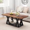 47” Wood Coffee Tables for Living Room Rustic Stands with Storage Shelf Black Blown Coffee Tables for Living Room Farmhouse Center Stands with Shelf. Farmhouse Rectangle Center Table by CozyNest Decor