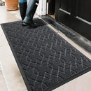Yimobra Door Mat Outside Entrance, All-Season Front Outdoor Mats, All-Weather Welcome Doormat, Natural Rubber, Stain and Fade Resistant, Low Profile, Easy Clean Patio Porch Mat, 47x24, Black Gray by CozyNest Decor