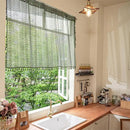 Sutuo Home Boho Valance Curtains for Kitchen Cafe,Crochet Lace Sheer Bohemian Hollow Knitted with Tassels, Privacy Vintage Rustic Farmhouse Drapes, Rod Pocket 1 Panel 59" W x 18" L, Olive Green by CozyNest Decor