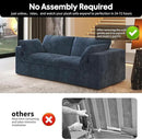 78.74" LoveSeat Cloud Sofa,Modular Sectional Couch,Modern Deep Seat Upholstered Couches with Plush Corduroy Fabric for Living Room Furniture,Bedroom and Apartment,No Assembly Required,Blue by CozyNest Decor