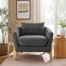 Accent Chair 31" Oversized Reading Chair Comfy Upholstered Boucle Lounge Armchair, Modern Living Room Chair with Back Pillow,Single Sofa Chair for Bedroom, Office (Grey) by CozyNest Decor