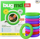 BugMD 10 Pack Mosquito Bracelets, DEET-Free Bands for Adults & Kids, Natural & Waterproof Citronella Wristbands for Camping, Hiking, Beach, Travel & Outdoor Essentials by TinyTreasures Baby Boutique