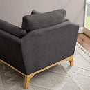 Large-Sized Accent Chair, Thick Cushion Bedroom Reading Chair, Comfortable Living Room Single Sofa， Boucle Dark Gray by CozyNest Decor