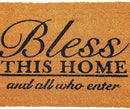 Juvale Coco Coir Door Mat 17 x 30 in - Bless This Home and All Who Enter Doormat for Front Entrance by CozyNest Decor