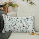 YOUR SMILE Classical Embroidery Jacquard Green Square Decorative Throw Pillow Case Cushion Cover,12x20 inch by CozyNest Decor