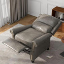 UIXE Pushback Recliner Chair, Faux Leather Armchair Push Back Accent Chair, Rivet Trim Club Chair Home Theater Overstuffed Single Sofa Reading Seat for Living Room, Gray by CozyNest Decor