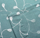 MIUCO Floral Embroidered Semi-Sheer Curtains Faux Linen Grommet Curtains for Living Room 52 x 84 Inch 2 Panels Set, Teal by CozyNest Decor