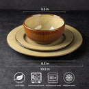 GBHOME Ceramic Dinnerware Sets,12 pcs Embossed Elegant Stoneware Plates and Bowls Sets, Housewarming Wedding Gift | Dishwasher & Microwave Safe | Dishes Set Service for 4 by CozyNest Decor