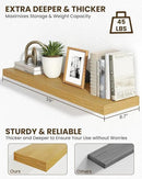 Marsmiles 39" Floating Shelves for Wall, Wooden Shelves with Invisible Brackets Set of 2, Rustic Farmhouse Wall Mounted Shelf for Kitchen Bathroom Living Room Study, Natural Oak by CozyNest Decor