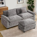 URRED Modular Sectional Sofa Comfy Cloud Couch, Modern Chenille Sofa Sleeper Deep Seat Couches with Ottoman/Pillows for Living Room (Gray, 82.6''- L Shape) by CozyNest Decor