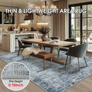 Washable Rug 6x9 Area Rugs, Abstract Large Living Room Rugs with Non-Slip Backing, Thin Carpet for Dorm Dining Room Table Nursery Indoor Home Office-Blue/Brown by TinyTreasures Baby Boutique