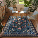 Bedroom Rug 3x5 Rug Washable Area Rug Non Slip Low Pile Vintage Floral Botanical Small Carpet for Bedroom, Bedside, Kitchen, Entryway, Kids Room, Office, Blue by TinyTreasures Baby Boutique