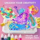 Klever Kits Marbling Paint for Kids, Metallic Gold Water Marble Paint Art, Arts and Crafts for Girls & Boys 6-12 Years Old, Craft Kits, Birthday Gifts Ideas Activities Toys by TinyTreasures Baby Boutique