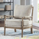 DUHOME Linen Fabric Spindle Accent Chair with Wood Frame,Modern Accent Chairs with Padded Spring Seat and Brushed White Base for Living Room Bedroom Farmhouse Home Office Belcony by CozyNest Decor