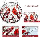 Cardinal Red Bird Suncatcher Stained Glass Suncatchers 7.87 Inch Stained Glass Ornament for Home Decor Indoor Wall Art for Christmas Day Valentine's Day Mother's Day Women by GreenHaven Gardens