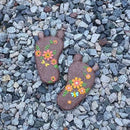 Stepping Stones Outdoor - Garden Decorative Stones for Patio, Deck, Garden or Sidewalk Home Decor Footprint Shaped Stepping Stones Set of 2 （Dark Brown） by CozyNest Decor
