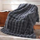 BENVWE Faux Fur Throw Blanket for Couch – Cozy Fuzzy Soft Plush Fluffy Thick Luxury Minky Bubble Blanket for Living Room Home Decor – Fathers Day Birthday Gifts for Women and Men, Grey, 51" x 63" by CozyNest Decor
