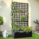 Metal Raised Garden Bed, Trellis Planters Bed with Drainage Holes for Climbing Plants, Vegetables Outdoor Privacy Screen with Planter Box 73"x35"x16", Black by GreenHaven Gardens