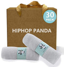 HIPHOP PANDA Baby Washcloths, Rayon Made from Bamboo - 2 Layer Ultra Soft Absorbent Newborn Bath Face Towel - Reusable Baby Wipes for Delicate Skin - Grey, 30 Pack by TinyTreasures Baby Boutique