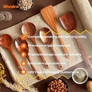 Riveira's 6-Piece Dark Brown Wooden Spoons for Cooking - Elegant Kitchen Essentials/Kitchen Utensils Set for Every Culinary Need Spatula by CozyNest Decor