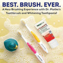 MOUTHWATCHERS Soft Kids Toothbrush, 2 Manual Flossing Toothbrushes and 2 Strawberry Fluoride Free Toothpastes, 3 oz, Gift Set, by Dr. Plotka's by CozyNest Decor