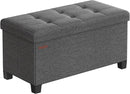 SONGMICS Storage Ottoman Bench, Foldable Foot Rest with Legs, 15 x 30 x 15.2 Inches, End of Bed Bench, Storage Chest, Load up to 660 lb, for Living Room, Bedroom, Entryway, Slate Gray ULSF16GYZ by CozyNest Decor