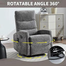 Manual Swivel Rocker Recliner Chair for Adults, Overstuffed Reclining Glider Chair for Nursing with Vibration Massage & Heat, Living Room Rocking Recliner 3-Stage backrest, Chenille Fabric Dark Gray by CozyNest Decor
