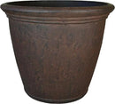 Sunnydaze 24-Inch Anjelica Large Plastic Pot for Plants - Outdoor Polyresin Round Planter with Drillable Drainage Holes - Rust by CozyNest Decor