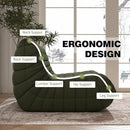 Bean Bag Chair, Loveseat Fireside Chair Bean Bag Sofa Large Bean Bag Chair for Adults, 2 Seater Bean Bag Chairs for Teens with High Density Comfortable Foam, Bean Bag for Living Room, Bedroom (Green) by CozyNest Decor