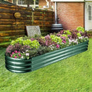 Land Guard 8×2×1ft Galvanized Raised Garden Bed Kit, 108 Gallon Capacity Raised Garden Boxes Outdoor, Oval Metal Raised Garden Beds for Vegetables, Forest Green (with 10 Connecting rods) by GreenHaven Gardens
