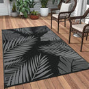 GENIMO Outdoor Rug 3' x 5' Waterproof for Patios Clearance, Reversible Outdoor Plastic Straw Camping Rug Carpet, Large Area Rugs Mats for RV, Camper, Deck, Balcony, Porch, Beach, Picnic, Black&Grey by CozyNest Decor