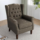 Lumibee High Back Accent Chair,Upholstered Wingback Armchair with Solid Wood Legs for Small Spaces,Comfy Single Sofa Chair for Living Room,Bedroom,Office-Taupe by CozyNest Decor