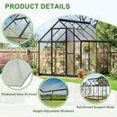 Polar Aurora 6x8 FT Greenhouse, Quick Aluminum Assembly Structure Polycarbonate Greenhouse, Walk-in Greenhouses for Outdoors with Ventilated Windows, Green Houses for Outside Backyard Garden by GreenHaven Gardens