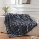 BENVWE Faux Fur Throw Blanket for Couch Bed - Fluffy Soft Thick Bubble Blanket for Living Room Home Decor - Fathers Day Birthday Gifts for Women Men, Grey, 63" x 80" by CozyNest Decor