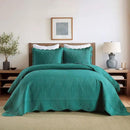 MarCielo 3-Piece Christmas Quilt 100% Cotton Oversized Bedspread Lightweight Coverlet Embroidery Christmas Tree Pattern Bedding Set(TC Emerald, Oversized Queen (100"x106")) by CozyNest Decor