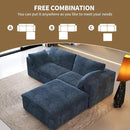 78.74" L Shaped Modern Sofa Modular Sectional Cloud Couch with Ottoman,Upholstered Couches with Plush Corduroy Fabric for Living Room Furniture,Bedroom and Apartment,No Assembly Required,Blue by CozyNest Decor