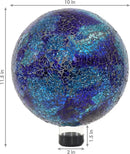Sunnydaze 10-inch Gazing Ball for Garden - Crackled Glass Mosaic Gazing Globe for Outside - Deep Ocean Swirl Mosaic by CozyNest Decor