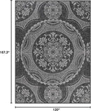 Medallion Outdoor Rug 10x14 Washable Outside Carpet for Indoor Patio Porch Waterproof Easy Cleaning Non Shedding Area Rugs Dark Gray 10 x 14 by CozyNest Decor