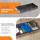 storageLAB Under Bed Storage Containers, Low Profile Underbed Organizers with Sturdy Handles, Dual Zippers, and Clear Windows, Ideal for Clothes, Pillows, and Blankets - 2 Pack, Low Profile, Gray by CozyNest Decor