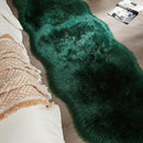 AMTOVO Faux Sheepskin Rug, Dark Green Ultra Soft Fluffy Shag Area Rug, 2 x 6 ft Faux Fur Rug for Bedroom Sofa Throw Cushion Room Decor, Sheepskin by CozyNest Decor