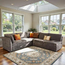 Modular Sectional Sofa with Chaise U Shaped Sectional Couch for Living Room, 5-Seater Comfy Cloud Couches, Plush Corduroy, Gray by CozyNest Decor