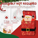 Light Up Electric Santa Claus Decor with 100 LED Lights, 3D Pre-Lit Animated Santa Claus for Xmas Decoration, 14.17" L x 10" W x 26.97" H Freestanding Glittered Display for Outdoor, Indoor by CozyNest Decor