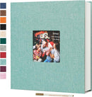 Spbapr Large Photo Album Self Adhesive 60 Pages Linen cover DIY Magnetic Scrapbook album with A Metal Pen Hold 3x5 4x6 5x7 6x8 8x10 Pictures Turquoise by TinyTreasures Baby Boutique